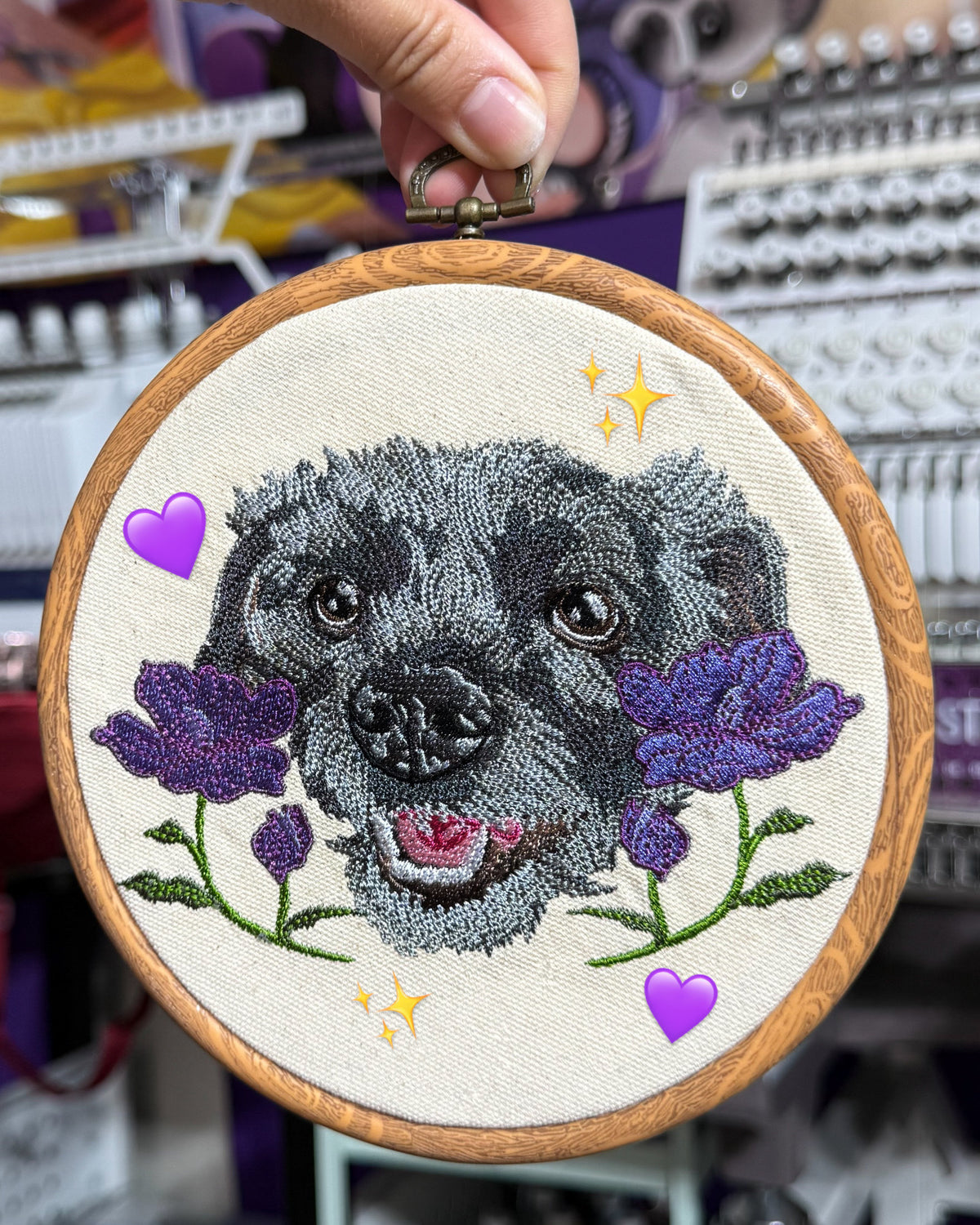 Embroidered Bloom Wall Hoop (12 flower options)