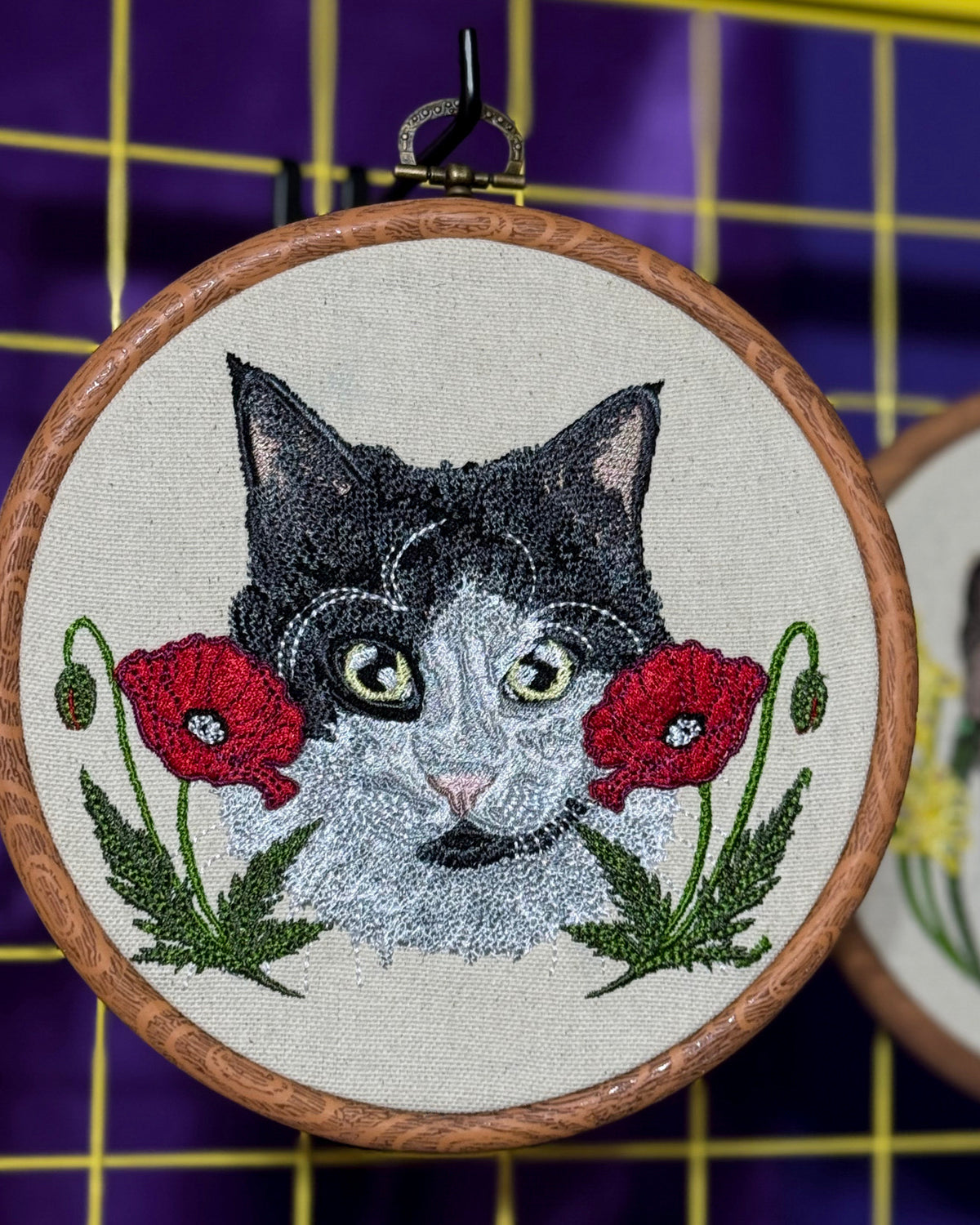 Embroidered Bloom Wall Hoop (12 flower options)