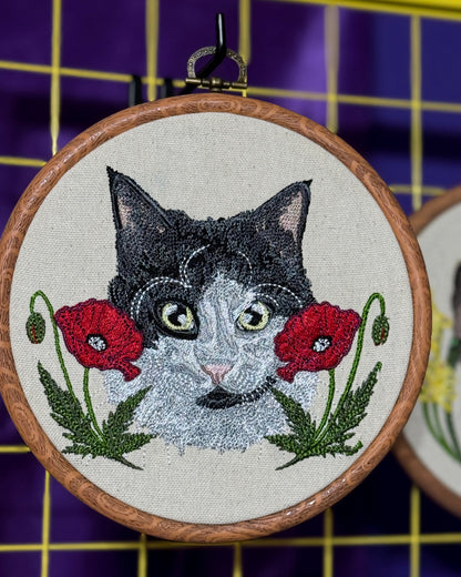 Embroidered Bloom Wall Hoop (12 flower options)