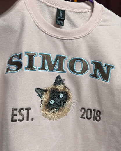 Embroidered Varsity Style Crewneck
