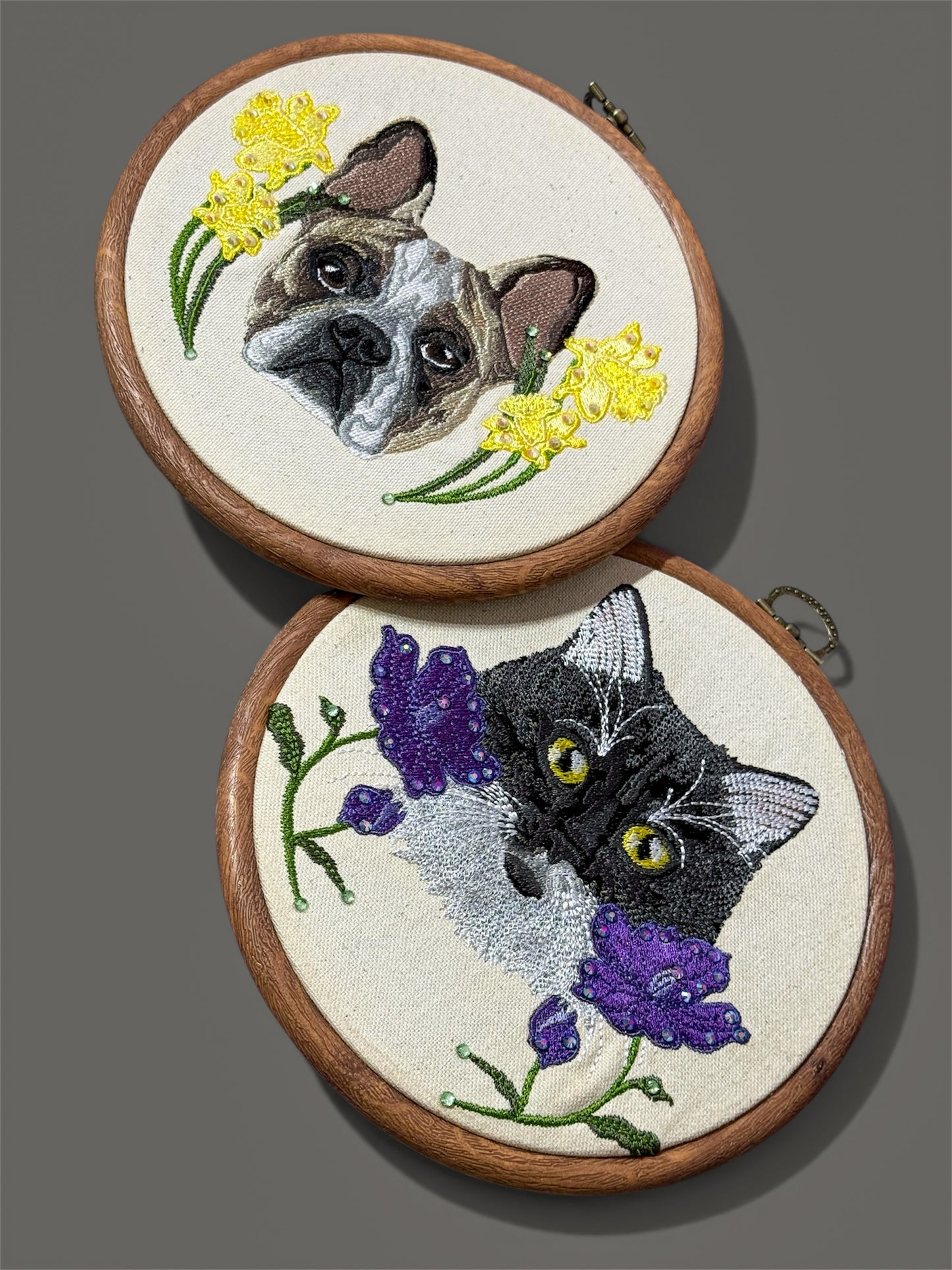 Embroidered Bloom Wall Hoop (12 flower options)