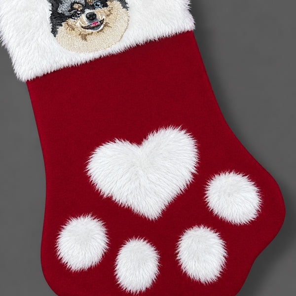 Embroidered Paw Shaped Stocking