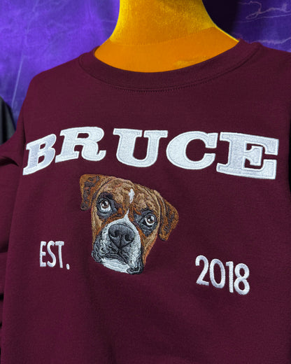 Embroidered Varsity Style Crewneck
