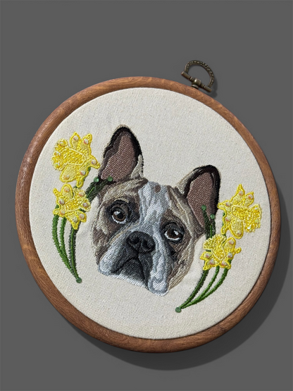 Embroidered Bloom Wall Hoop (12 flower options)