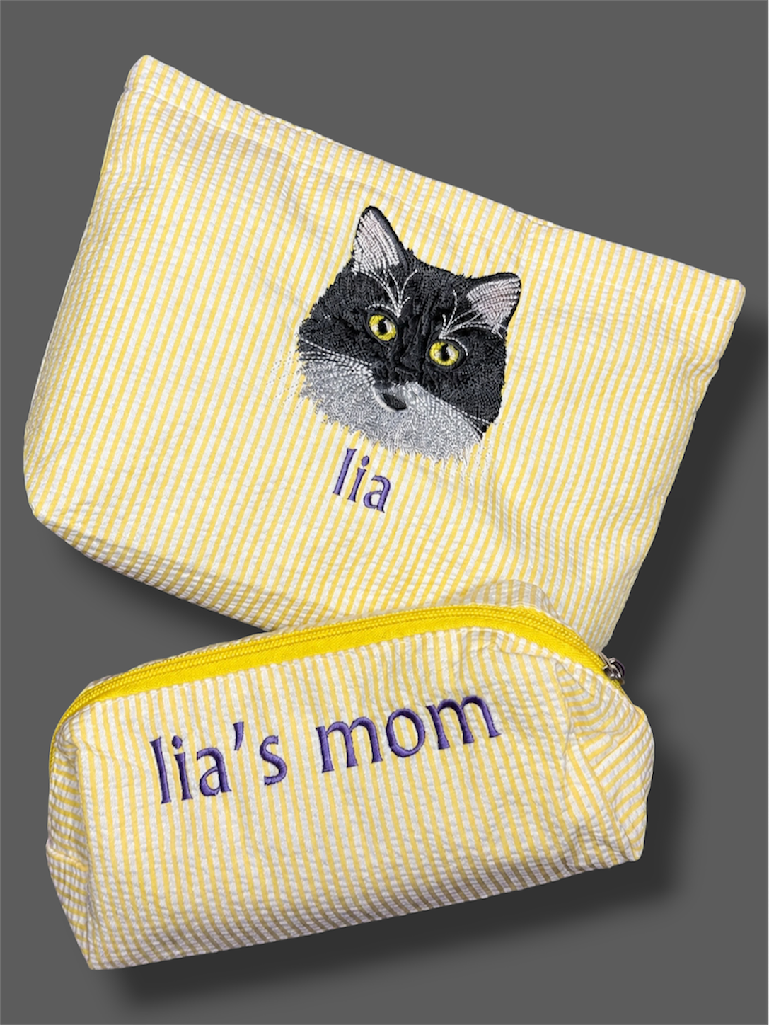 Embroidered Pet & Parent Pouch Set