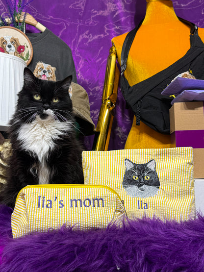 Embroidered Pet & Parent Pouch Set