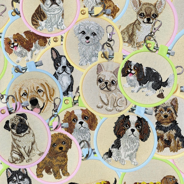 Dog Breed Pastel Key Charm