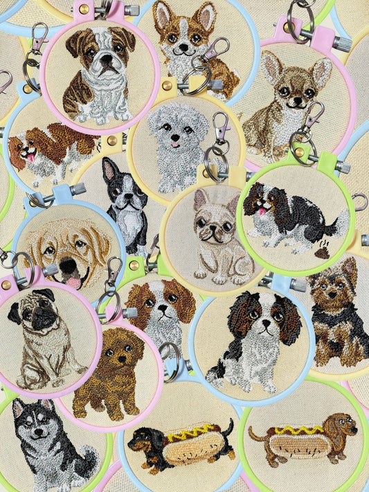 Dog Breed Pastel Key Charm