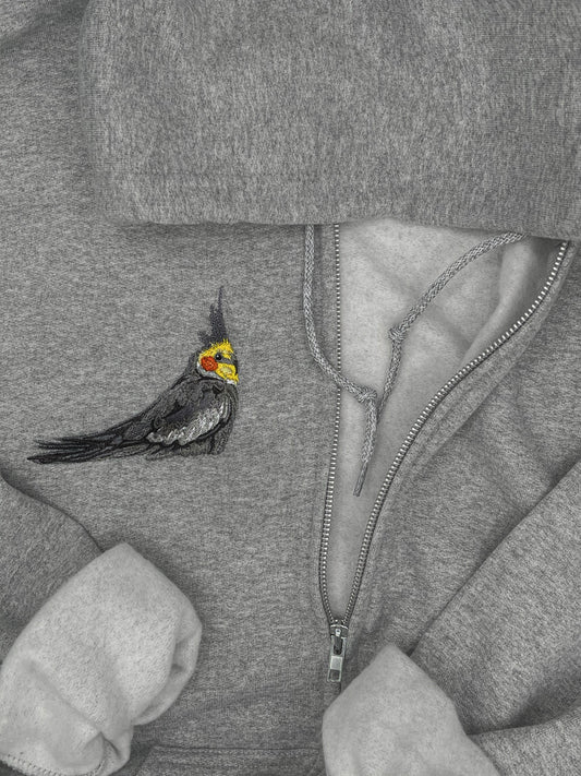 Embroidered Zip-Up Hoodie