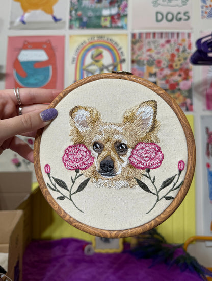 Embroidered Bloom Wall Hoop (12 flower options)