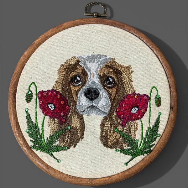Embroidered Bloom Wall Hoop (12 flower options)