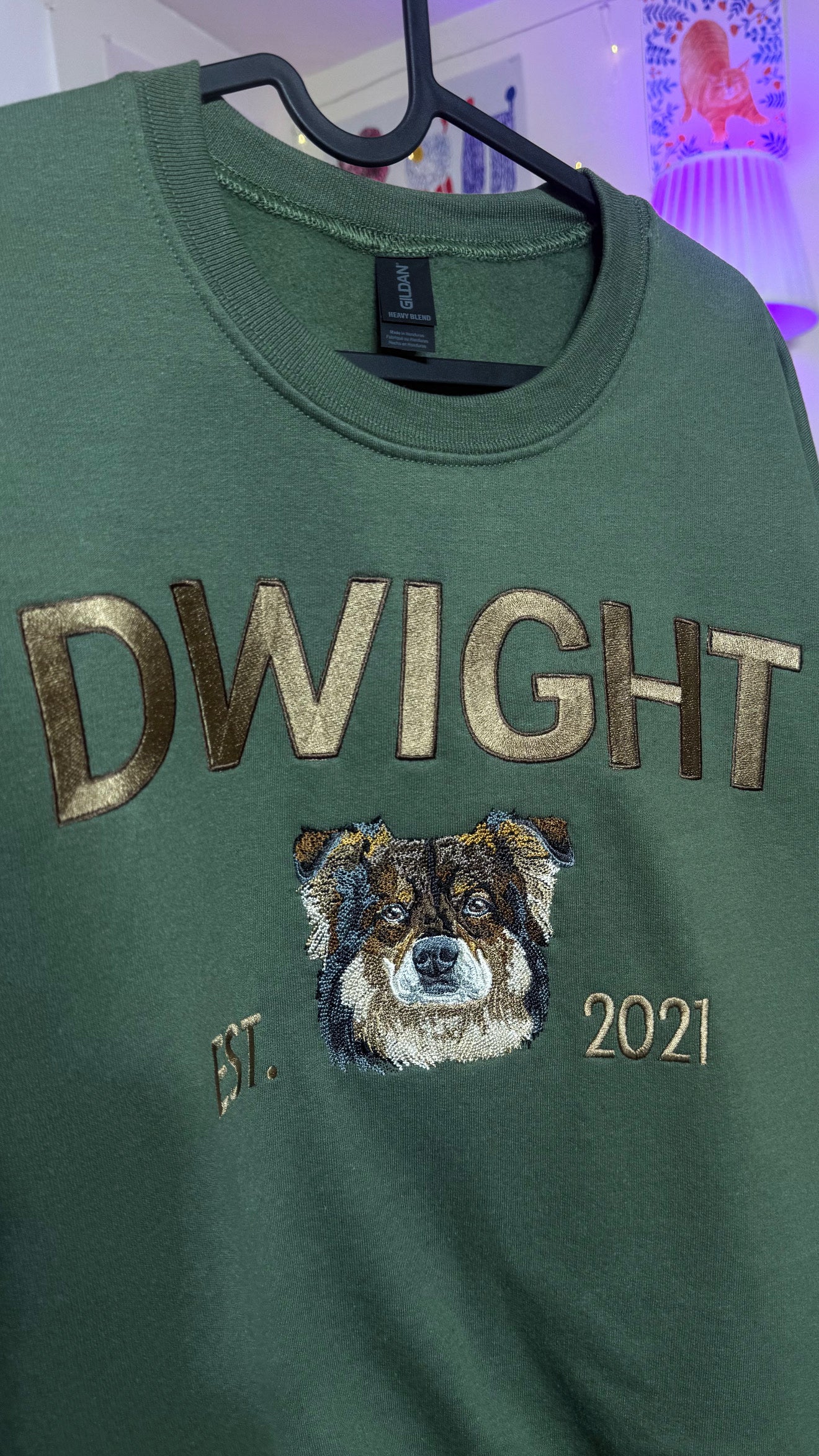 Embroidered Varsity Style Crewneck