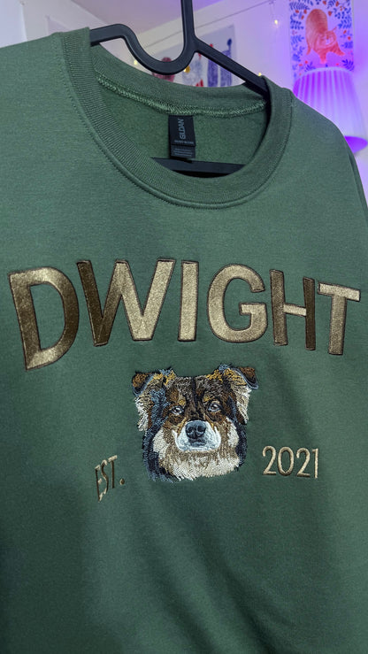 Embroidered Varsity Style Crewneck