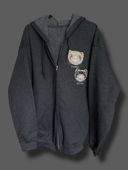 Embroidered Zip-Up Hoodie