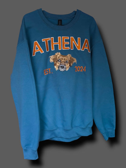 Embroidered Varsity Style Crewneck