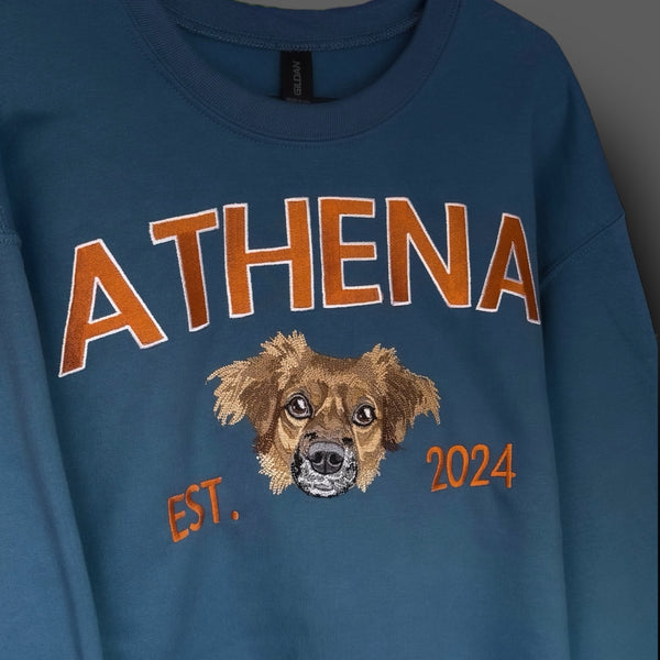 Embroidered Varsity Style Crewneck