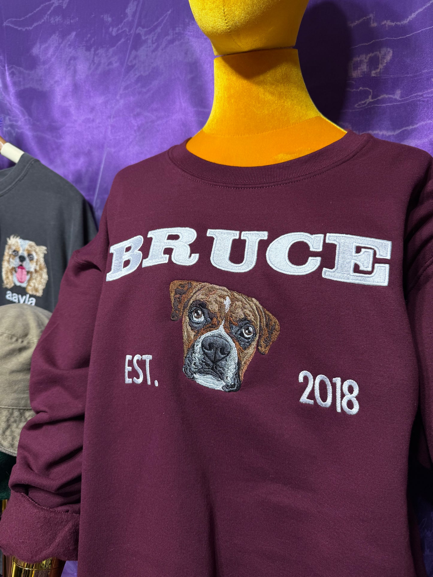 Embroidered Varsity Style Crewneck