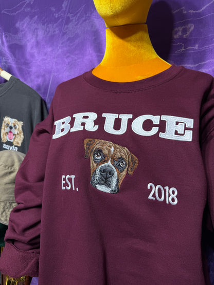 Embroidered Varsity Style Crewneck