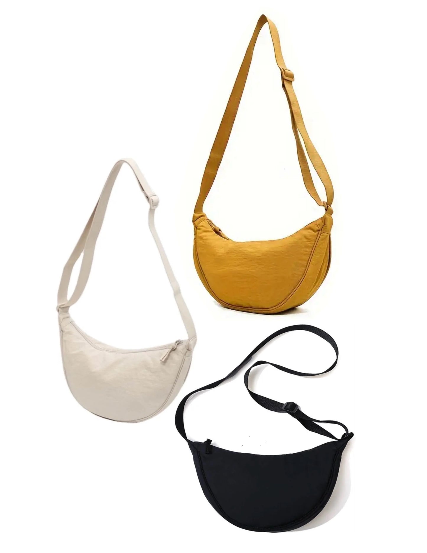 Embroidered Crescent Shoulder Bag