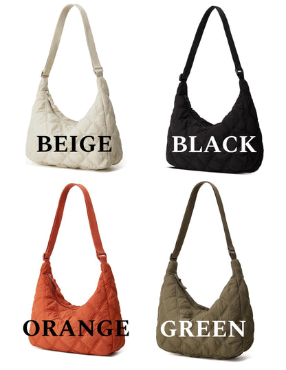 Embroidered Quilted Shoulder Bag