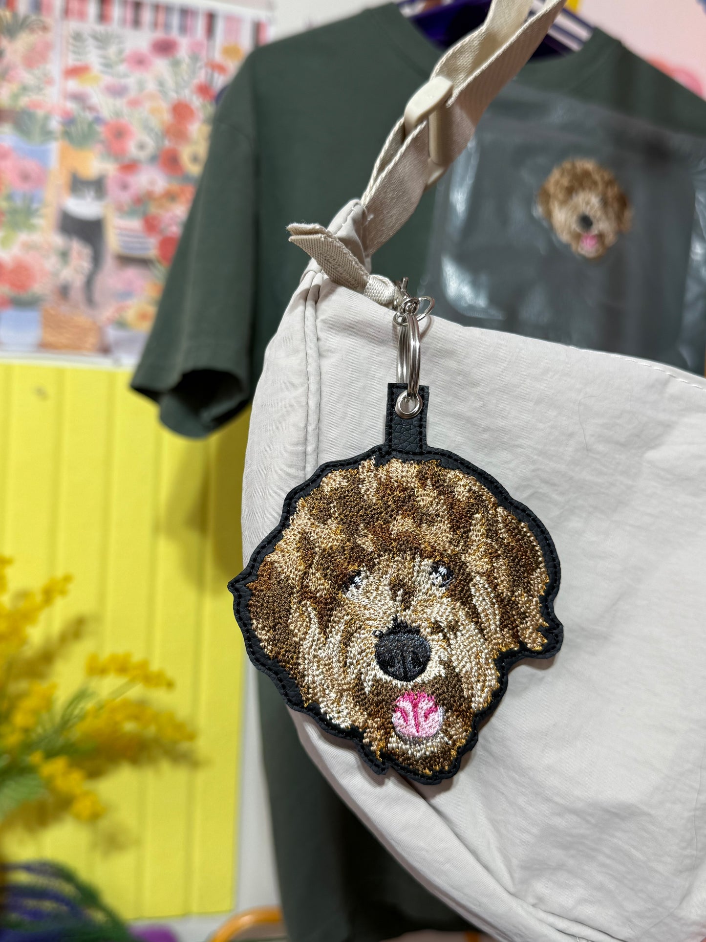 Embroidered Bag Charm