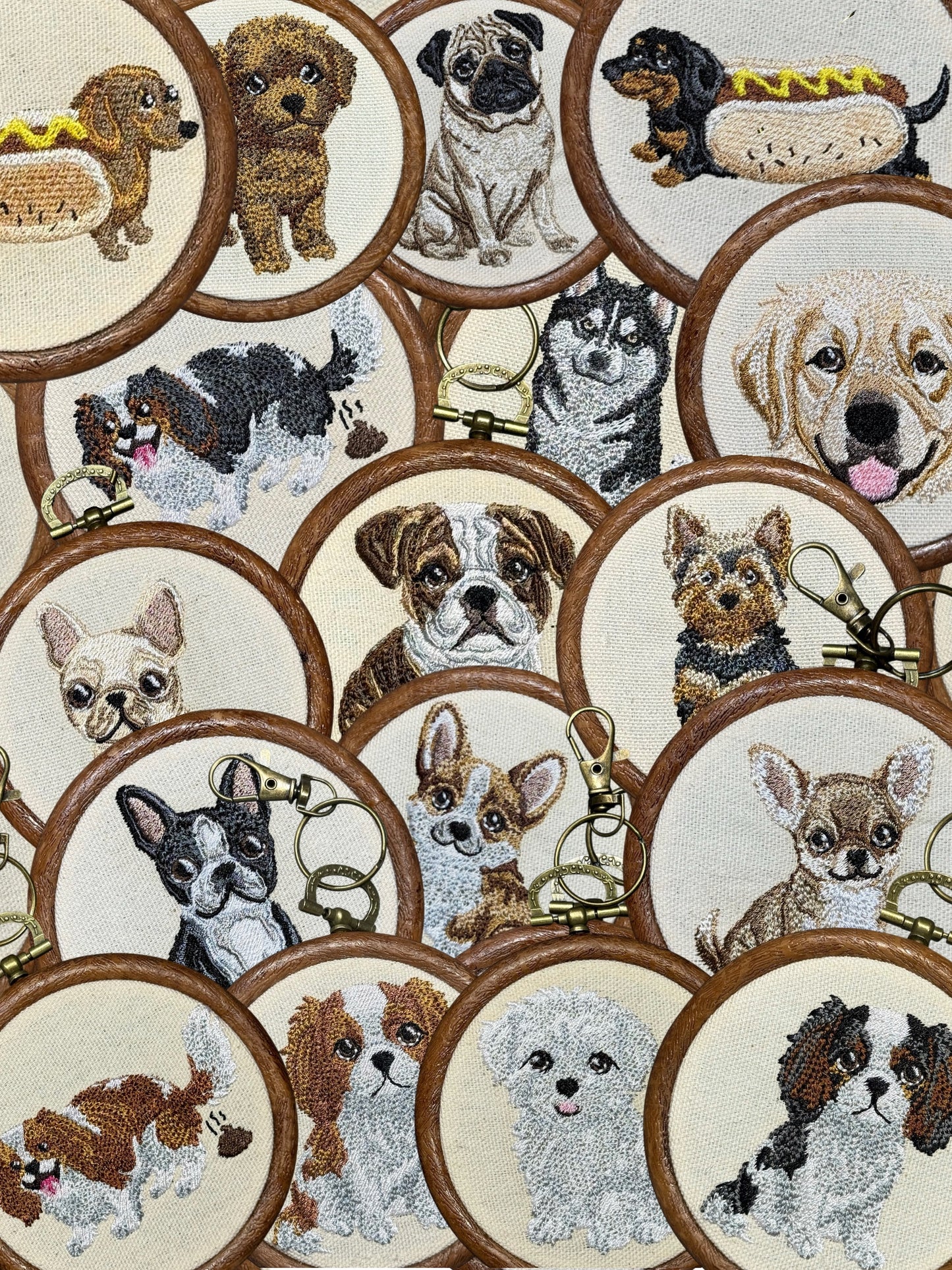 Dog Breed Wooden Key Charm
