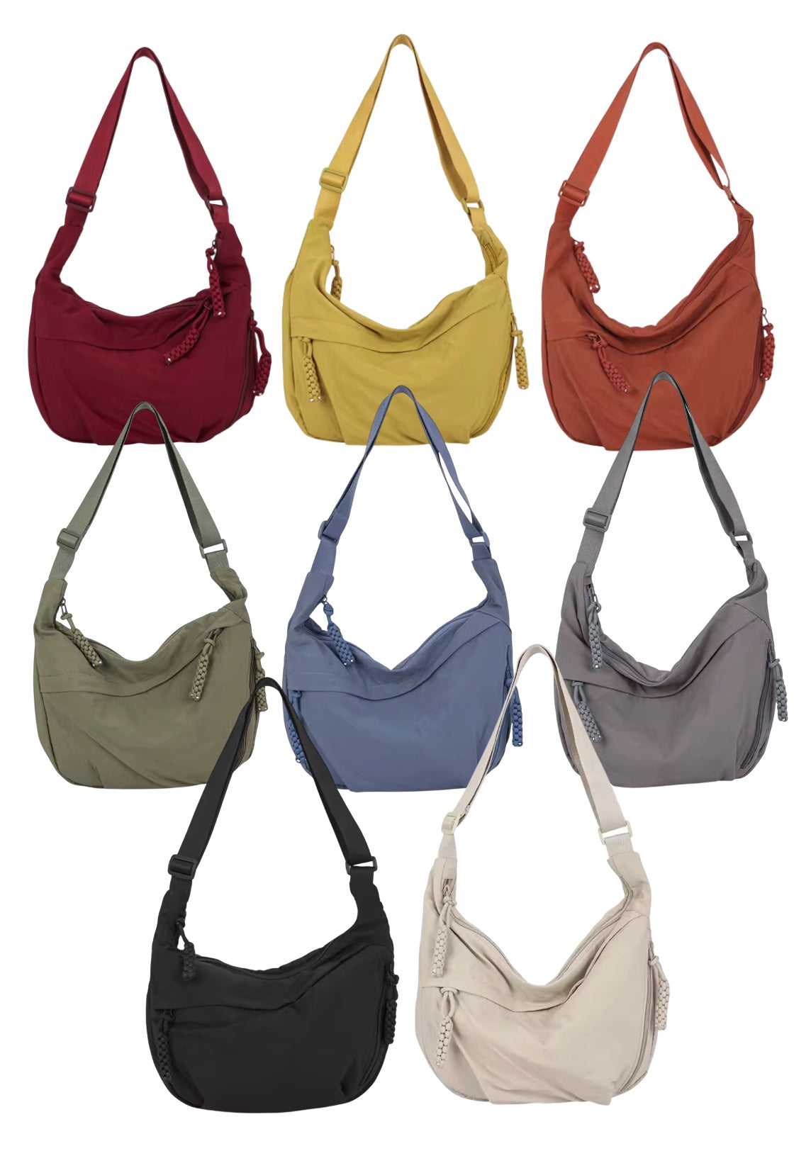 Embroidered Swoop Shoulder Bag