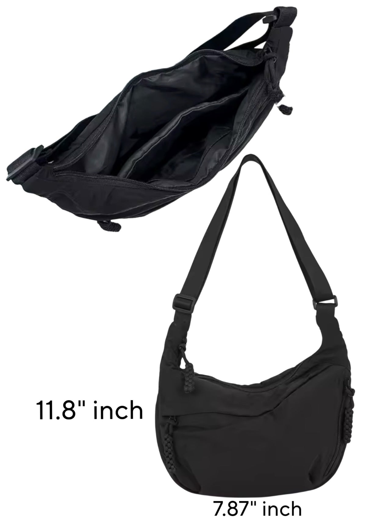 Embroidered Swoop Shoulder Bag