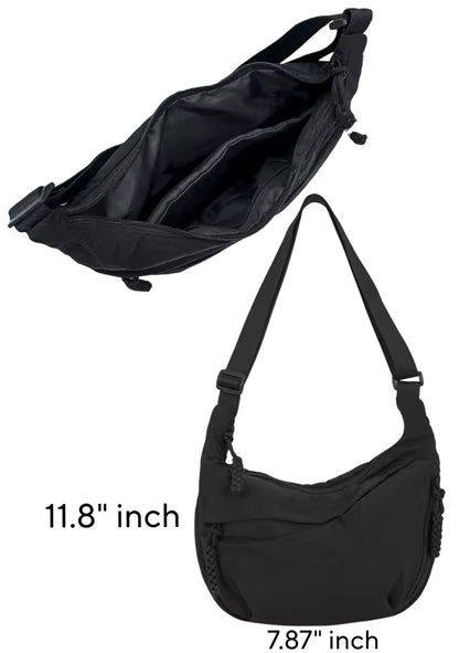 Embroidered Swoop Shoulder Bag